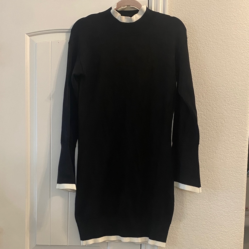 LENA Black and White Sweater Dress, Sz L